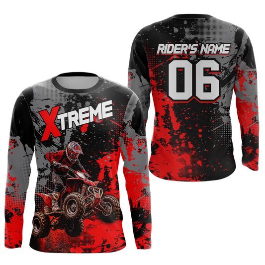 Custom Atv Motocross Shirt Red UPF30+ Extreme Quad Bike Off-Road Jersey Men Kid Mx Riding Shirts NHN010