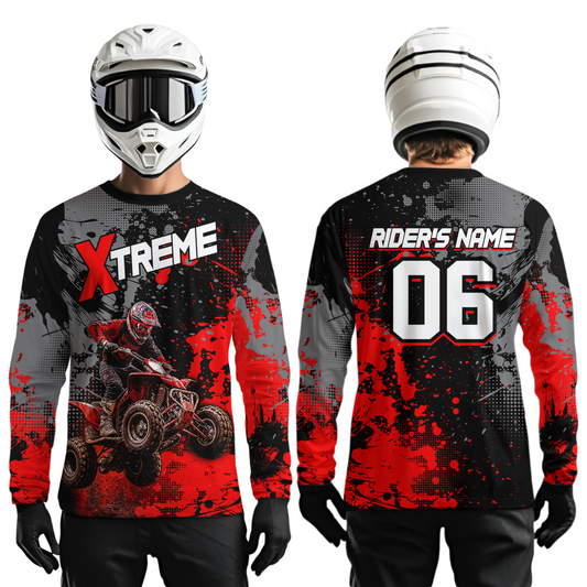 Custom Atv Motocross Shirt Red UPF30+ Extreme Quad Bike Off-Road Jersey Men Kid Mx Riding Shirts NHN010