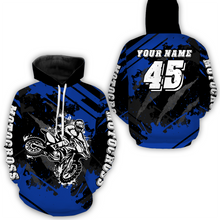 Load image into Gallery viewer, Custom Blue Motocross Jersey for Men Women Upf30+ Dirt Bike Shirt Motorcycle Jersey| CTP101
