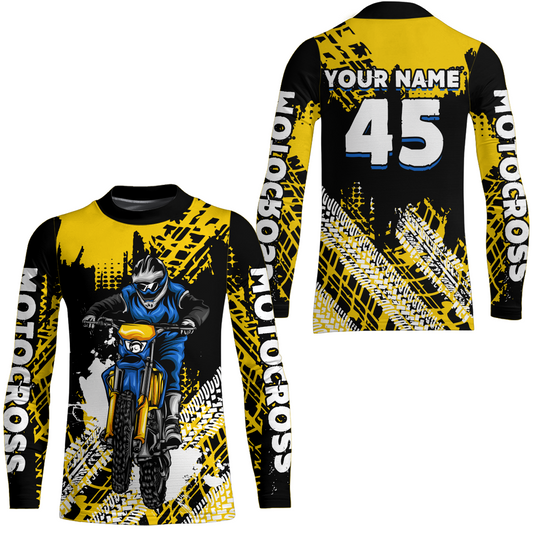 Custom Yellow Motocross Jersey for Men Women Upf30+ Dirt Bike Shirt Racing Jersey| CTP102