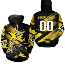Load image into Gallery viewer, Personalized Atv Motocross Hoodie For Adult&amp;Kid Upf30+ Yellow Quad Bike Shirt Off-Road Atv Mx Racing NHN012
