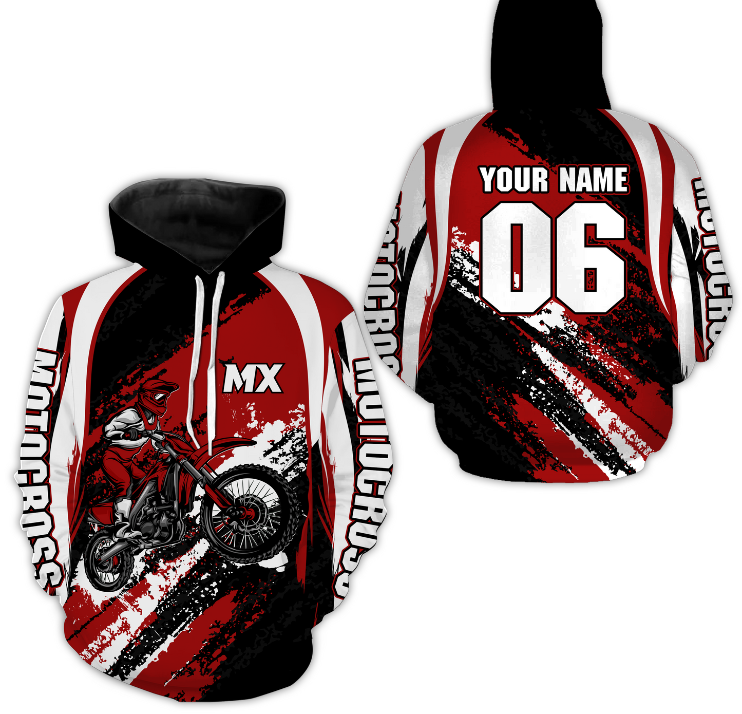 Custom Motocross Jersey Red Dirt Bike Clothes Upf30+ Mens Women Motorcycle Jersey| CTP59