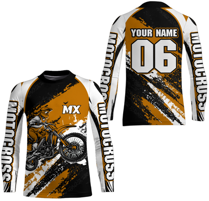 Custom Motocross Jersey Orange Dirt Bike Clothes Upf30+ Mens Women Motorcycle Jersey| CTP59