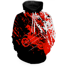 Load image into Gallery viewer, Custom Dirt Bike Hoodie Red Motocross Hoodie Mens Women Motocross Hooded Jersey| CTP20