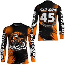 Load image into Gallery viewer, Custom Dirt Bike Orange Jersey Motocross Jersey Upf30+ Mens Women Motocross Shirt| CTP22