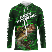 Load image into Gallery viewer, Largemouth Bass Fishing, Fishing Shirts Long Sleeve Hooded Scale, Fishing Gift | Green NHT392