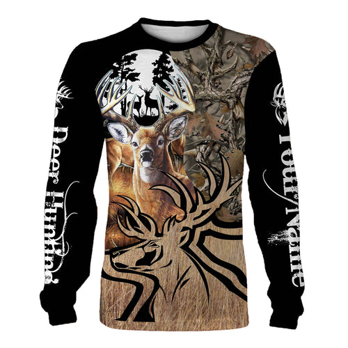 Personalized deer hunting full printing shirt custom name deer hunting gear