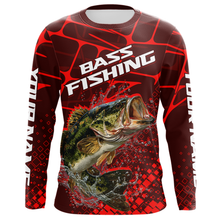 Load image into Gallery viewer, Largemouth Bass Fishing, Fishing Shirts Long Sleeve Scale, Fishing Gift |Red NHT391