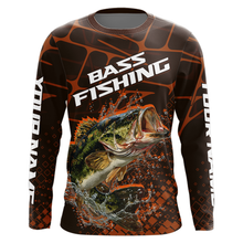 Load image into Gallery viewer, Largemouth Bass Fishing, Fishing Shirts Long Sleeve Scale, Fishing Gift | Orange NHT393