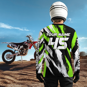 Personalized Green Motocross Racing Jersey Men Women Kid Upf30+ Dirt Bike Jersey Shirt Racing Jersey DNT03