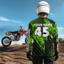 Load image into Gallery viewer, Green Motocross Racing Jersey UPF30+ MX Racing Dirt Bike Jersey Kid Men Women DNT06