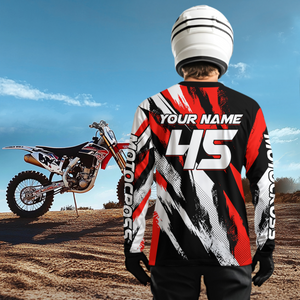 Personalized Red Motocross Racing Jersey Men Women Kid Upf30+ Dirt Bike Jersey Shirt Racing Jersey DNT03