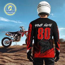 Load image into Gallery viewer, Red Dinosaur Motocross Racing Jersey UPF30+ MX Racing Dirt Bike Jersey Kid Men Women DNT05