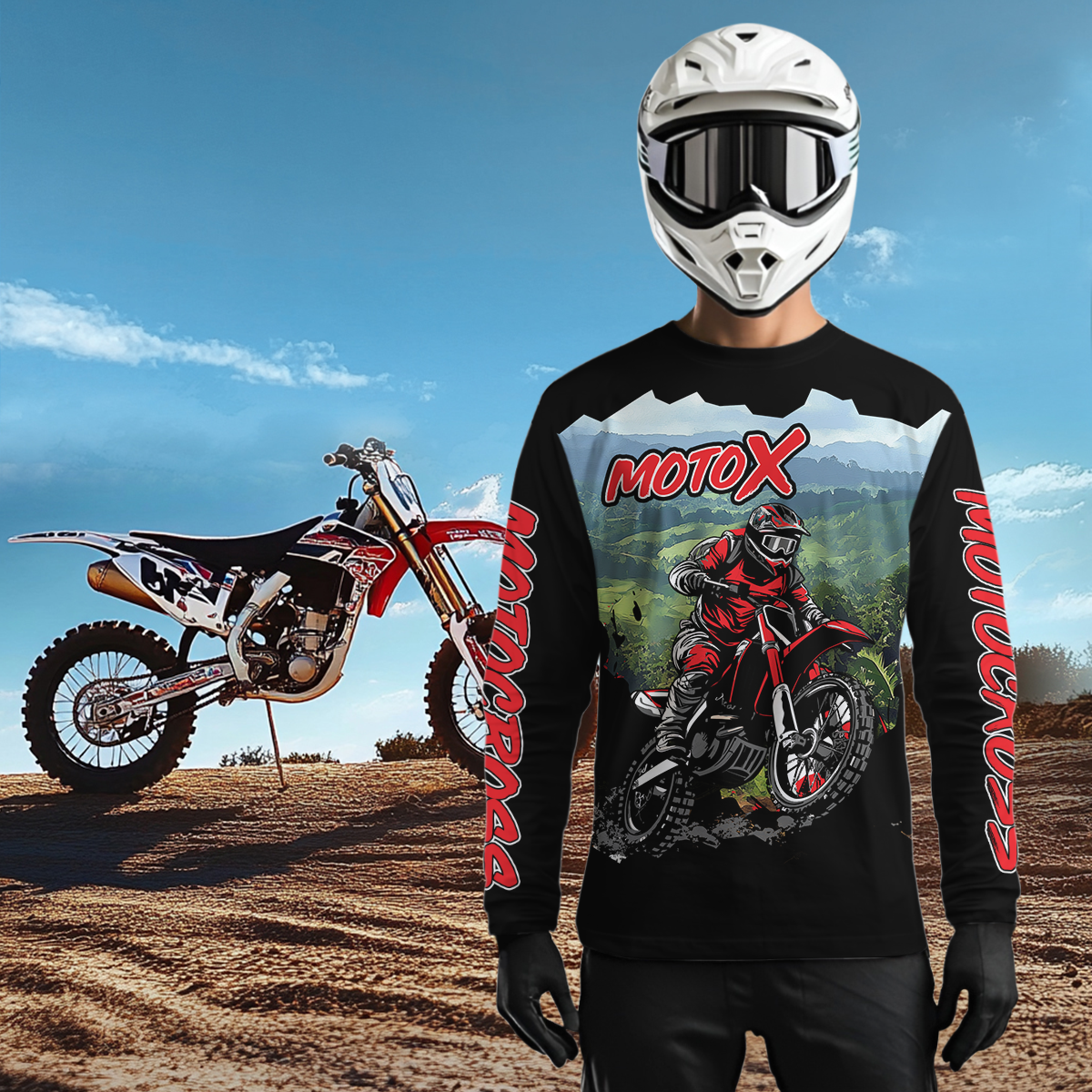 Black Motocross Jersey Custom Dirt Bike Shirts Men Kid Women Riding Moto Shirts XM336