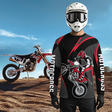 Load image into Gallery viewer, Adult &amp; Kid Custom Red and Black Motocross Jersey Dirt Bike Shirt Motorcycle Jersey Team Shirt MX Jersey| CTP106