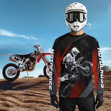 Load image into Gallery viewer, Custom Red Motocross Shirts Racing Jersey UPF30+ Dirt Bike Jersey Kid Men Women DNT07