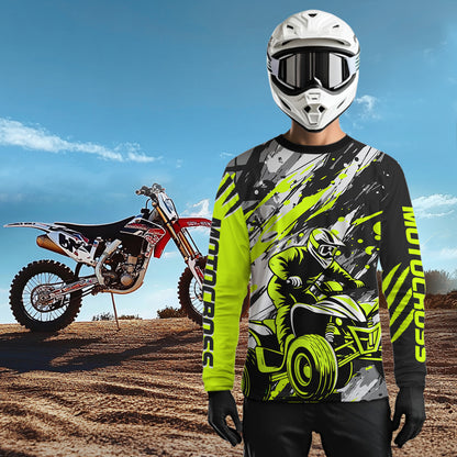 ATV Racing Jersey Custom Green ATV Motocross Shirt Kid Women Men ATV Jersey MX137
