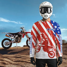 Load image into Gallery viewer, Custom American Flag Motocross Jersey Dirt Bike Racing Shirts for Men Kid Women XM349