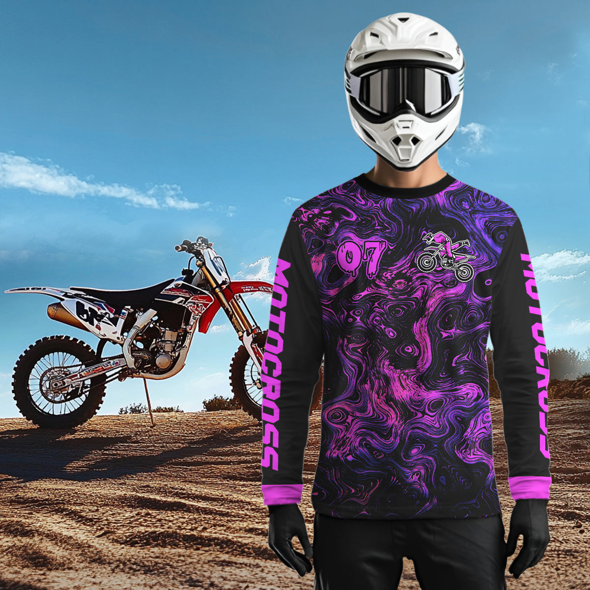 Custom Motocross Jersey Purple Dirtbike Shirts Men Kid Women Off Road Shirt Youth XM395