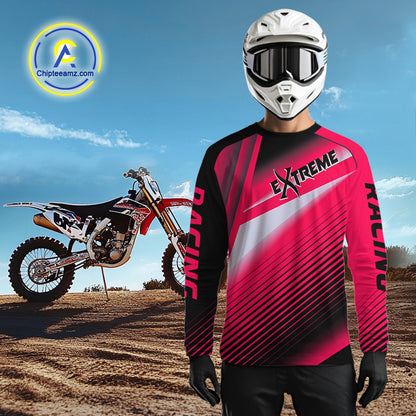 Pink ATV Riding Jersey Custom ATV Quad Bike Shirt for Men Kid Women ATV Shirt MX107