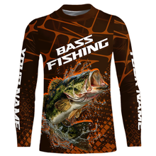 Load image into Gallery viewer, Largemouth Bass Fishing, Kid Fishing Shirts Long Sleeve Scale, Fishing Gift | Orange NHT393