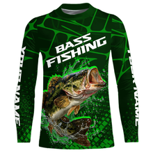 Load image into Gallery viewer, Largemouth Bass Fishing, Kid Fishing Shirts Long Sleeve Scale, Fishing Gift| Green NHT392