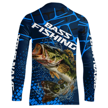 Load image into Gallery viewer, Largemouth Bass Fishing, Kid Fishing Shirts Long Sleeve, Fishing Gift  | Blue NHT385