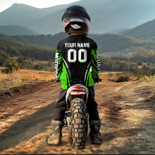 Load image into Gallery viewer, Custom Green Motocross Shirts Racing Jersey UPF30+ Dirt Bike Jersey Kid Men Women DNT08