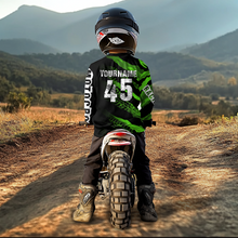 Load image into Gallery viewer, Custom Green Motocross Jersey Racing Shirts UPF30+ Dirt Bike Jersey Kid Men Women DNT09