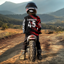 Load image into Gallery viewer, Custom Red Motocross Jersey Racing Shirts UPF30+ Dirt Bike Jersey Kid Men Women DNT09