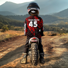 Load image into Gallery viewer, Red Motocross Racing Jersey UPF30+ MX Racing Dirt Bike Jersey Kid Men Women DNT06