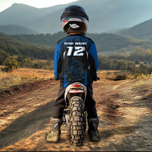 Load image into Gallery viewer, Custom Blue Motocross Racing Jersey Dirt Bike Off-road Riding Jersey Men Kid Women XM356
