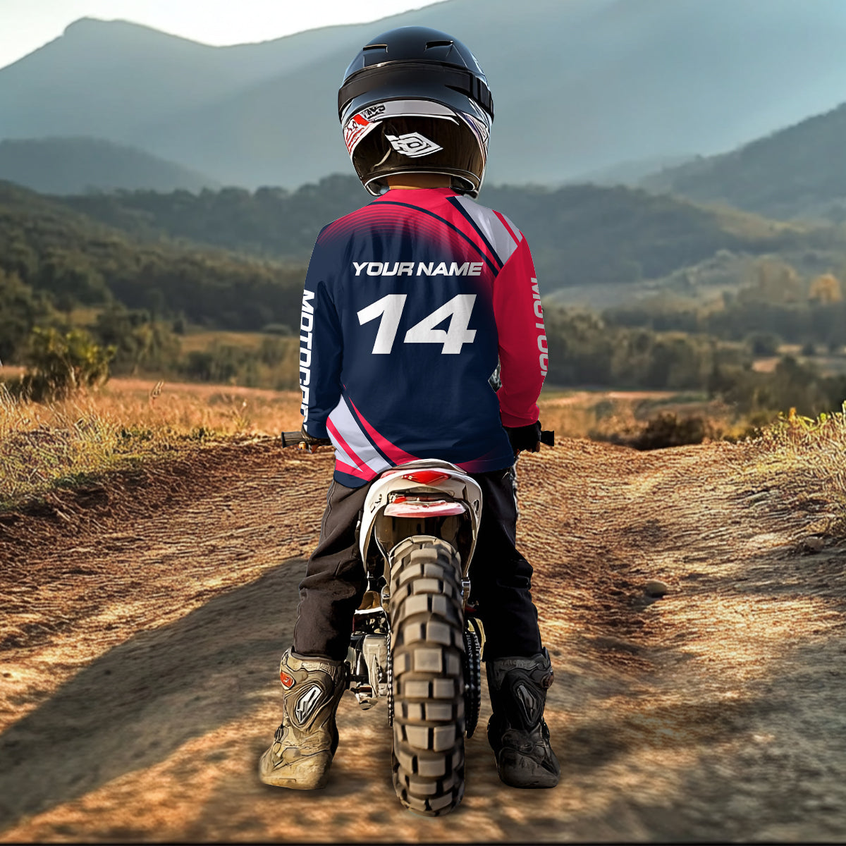 Custom Eagle ATV Riding Jersey Pink and Blue Quad Bike Jersey for Kid Men Women MX103