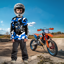 Load image into Gallery viewer, Custom Blue Motocross Jersey Racing Shirts for Men Kid Women Dirt Bike Shirts XM346