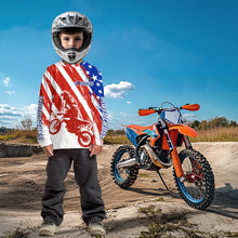 Load image into Gallery viewer, Custom American Flag Motocross Jersey Dirt Bike Racing Shirts for Men Kid Women XM349