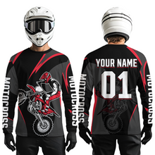 Load image into Gallery viewer, Adult &amp; Kid Custom Red and Black Motocross Jersey Dirt Bike Shirt Motorcycle Jersey Team Shirt MX Jersey| CTP106