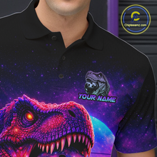 Load image into Gallery viewer, Custom Retro Galaxy Dinosaur Bowling Jersey for Men Bowling Shirts for Team Polo &amp; 1/4 Zip HNT245