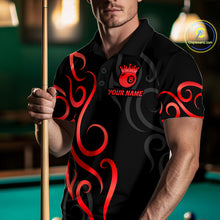 Load image into Gallery viewer, Black And Red 8 Ball Crown Tribal Billiard Shirt For Men Custom Pool Jersey Billiard Team Shirt TDM4725