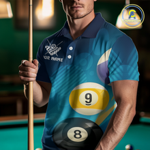 Load image into Gallery viewer, Custom 8 Ball Billiard Shirts for Men Billiard Team Shirts Billiard Uniform Polo &amp; 1/4 Zip Shirt NNT76