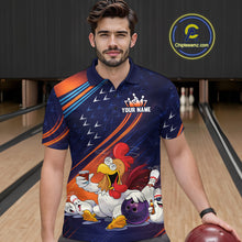 Load image into Gallery viewer, Funny Chicken Polo Bowling Shirt for Men Custom Bowling Jersey 1/4 Zip Bowling Outfit QZT826