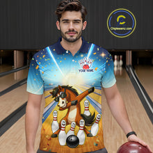 Load image into Gallery viewer, Funny Horse Bowling Jersey for Men Custom Bowling Team Shirts Bowling League Polo &amp; 1/4 Zip HNT182