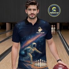 Load image into Gallery viewer, Astronaut Bowling Shirts for Women Men Team Bowling Jerseys Galaxy Bowl Polo 1/4 Zip MBL167