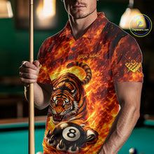 Load image into Gallery viewer, Red Flames Wolf Claw Hold 8 Ball 3D Unique Billiard Shirt For Men Personalized Pool Balls Shirts NYN2651