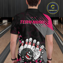 Load image into Gallery viewer, Custom Pink Funny Bowling Shirt Crazy Bowling Jersey Men Polo &amp; 1/4 Zip Bowling Outfit QZT785