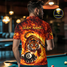 Load image into Gallery viewer, Red Flames Wolf Claw Hold 8 Ball 3D Unique Billiard Shirt For Men Personalized Pool Balls Shirts NYN2651