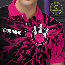 Load image into Gallery viewer, Custom Pink Bowling Shirt Blue for Men Women and Team Bowling Jerseys MBL102
