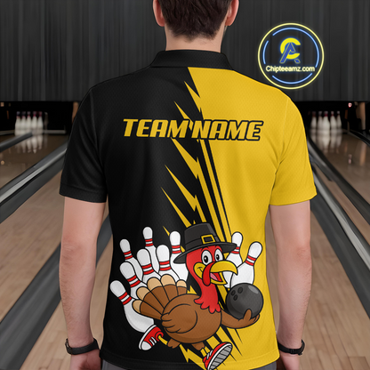 Yellow Turkey Bowling Shirts for Women Men Team Custom Bowling Jerseys Thanksgiving MBL180