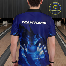 Load image into Gallery viewer, Blue Bowling Shirts for Team Women Men Custom Wolf Bowling Jerseys for Couples MBL202