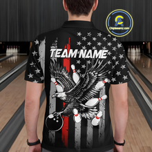 Load image into Gallery viewer, Custom Red US Flag Eagle Bowling Jersey for Men Bowling Team Shirts Polo &amp; 1/4 Zip HNT119