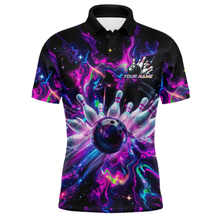 Load image into Gallery viewer, Custom Watercolor Pink Purple Bowling Jersey for Men Bowling Team Shirts Polo &amp; 1/4 Zip HNT268